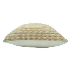 Handmade Cotton Herringbone Cushion Cover – Beige Striped Textured Pillow Cover 45x45 cm | Artisan Woven Decorative Cushion