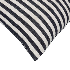 Handwoven Black & White Striped Cotton Cushion Cover 45x45 cm | Woven Cotton Throw Pillow Cover | Modern Minimalist Sofa Cushion Cover with Hidden Zipper