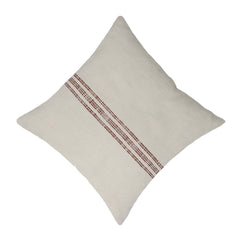 Natural ivory minimalist striped woven cotton cushion cover 45x45 cm