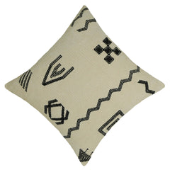 Handwoven Cotton Cushion Cover 45x45 cm | Geometric Tribal Pattern | Decorative Sofa Throw Pillow Cover | Hidden Zip | Boho Modern Home Décor