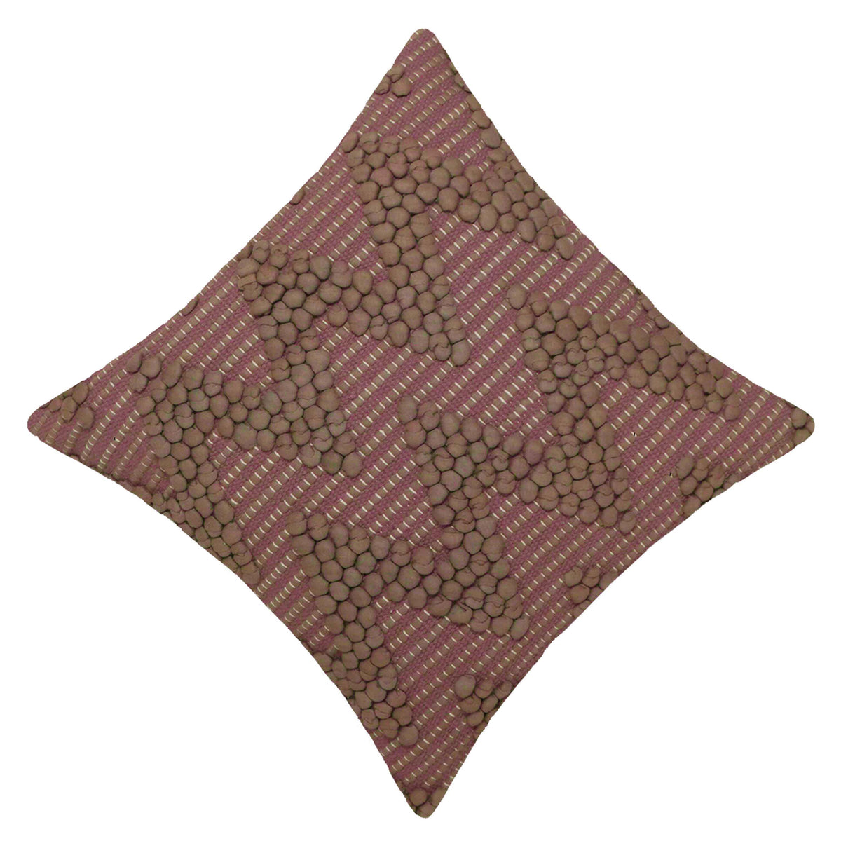 Mauve brown floral textured handwoven cushion cover 45x45 cm