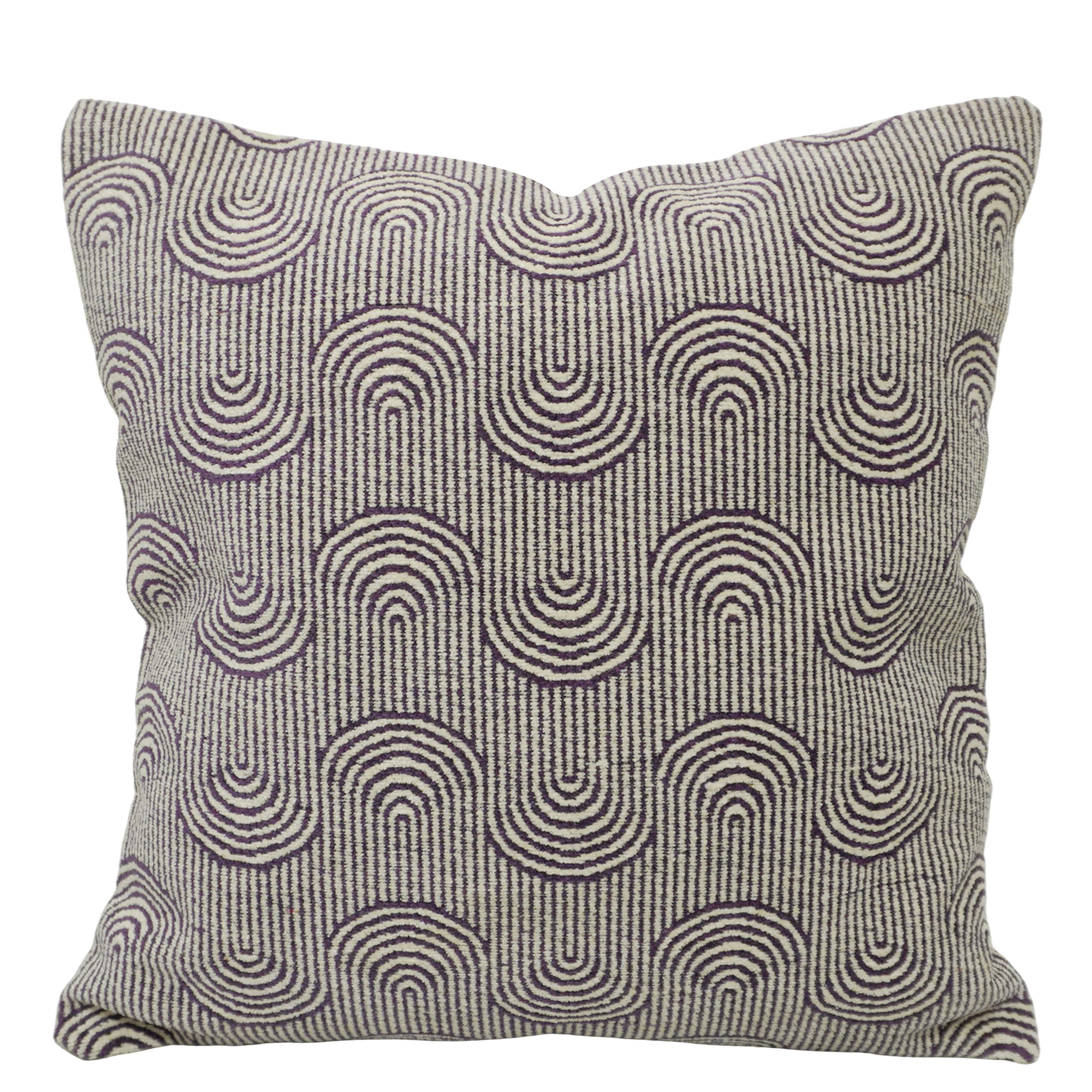 Modern Geometric Jacquard Cushion Cover 45x45 cm | Woven Cotton Cushion Cover | Contemporary Decorative Throw Pillow Cover with Concealed Zipper