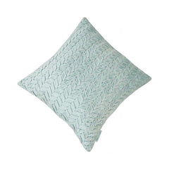 Handwoven Velvet Braided Cushion Cover – Mint Green | 45 x 45 cm Decorative Throw Pillow Cover
