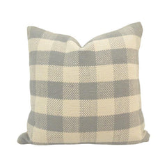 Handmade Grey Check Cotton Cushion Cover | Woven Buffalo Plaid Pillow Cover | 45x45 cm