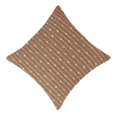 Handwoven Cotton Cushion Cover 45x45 cm | Textured Woven Dot Pattern | Decorative Throw Pillow Cover | Hidden Zipper | Beige & White