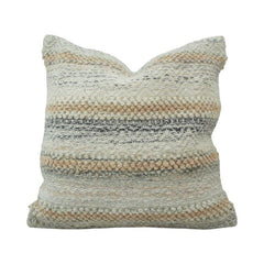 Handwoven Textured Cotton Cushion Cover | Neutral Boho Stripe Pillow Cover | 45x45 cm