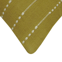 Handwoven Cotton Cushion Cover 45x45 cm | Mustard Textured Woven Throw Pillow Cover | Modern Boho Decorative Cushion Cover | Hidden Zipper | 18x18 Inch