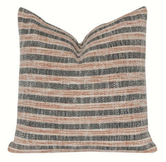 Handwoven Striped Cotton Cushion Cover | Textured Boho Neutral Pillow Case | 18x18 Inch Decorative Throw Cushion