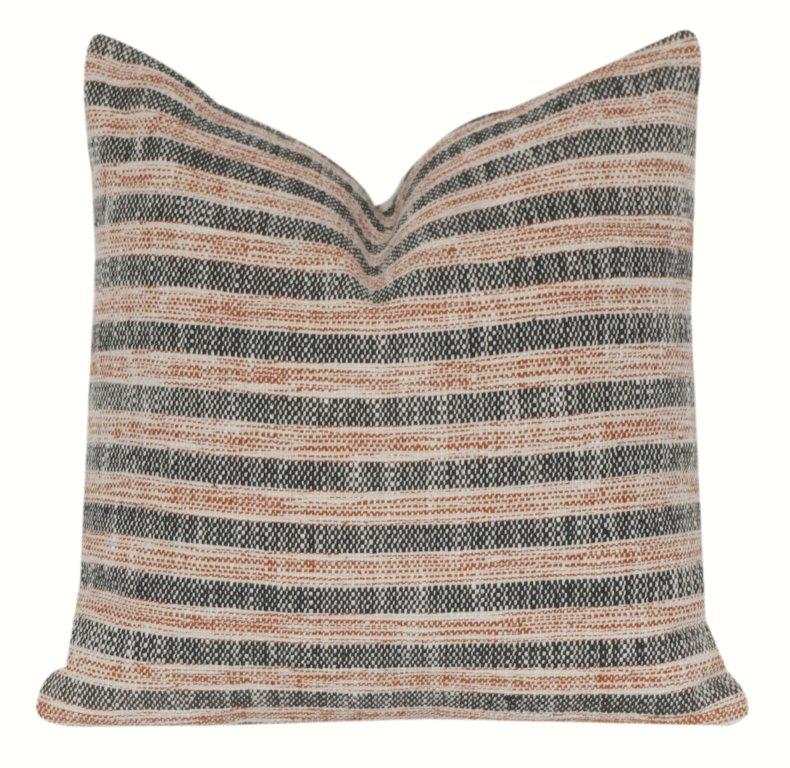 Handwoven Striped Cotton Cushion Cover | Textured Boho Neutral Pillow Case | 18x18 Inch Decorative Throw Cushion