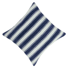 Handwoven Cotton Cushion Cover – Blue & White Striped Design, 45 x 45 cm