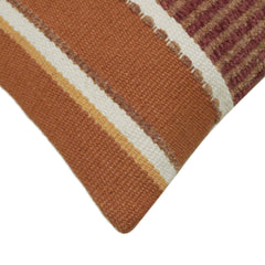 Handwoven Striped Cushion Cover – 35 x 50 cm | Earthy Multi-Tone Textured Cushion