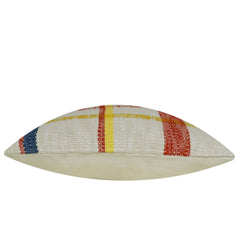 Housse de coussin tissée à la main 45x45 cm – Motif à carreaux multicolore