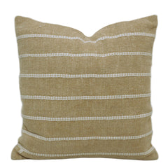 Handwoven Beige & White Striped Cotton Cushion Cover – 45 x 45 cm