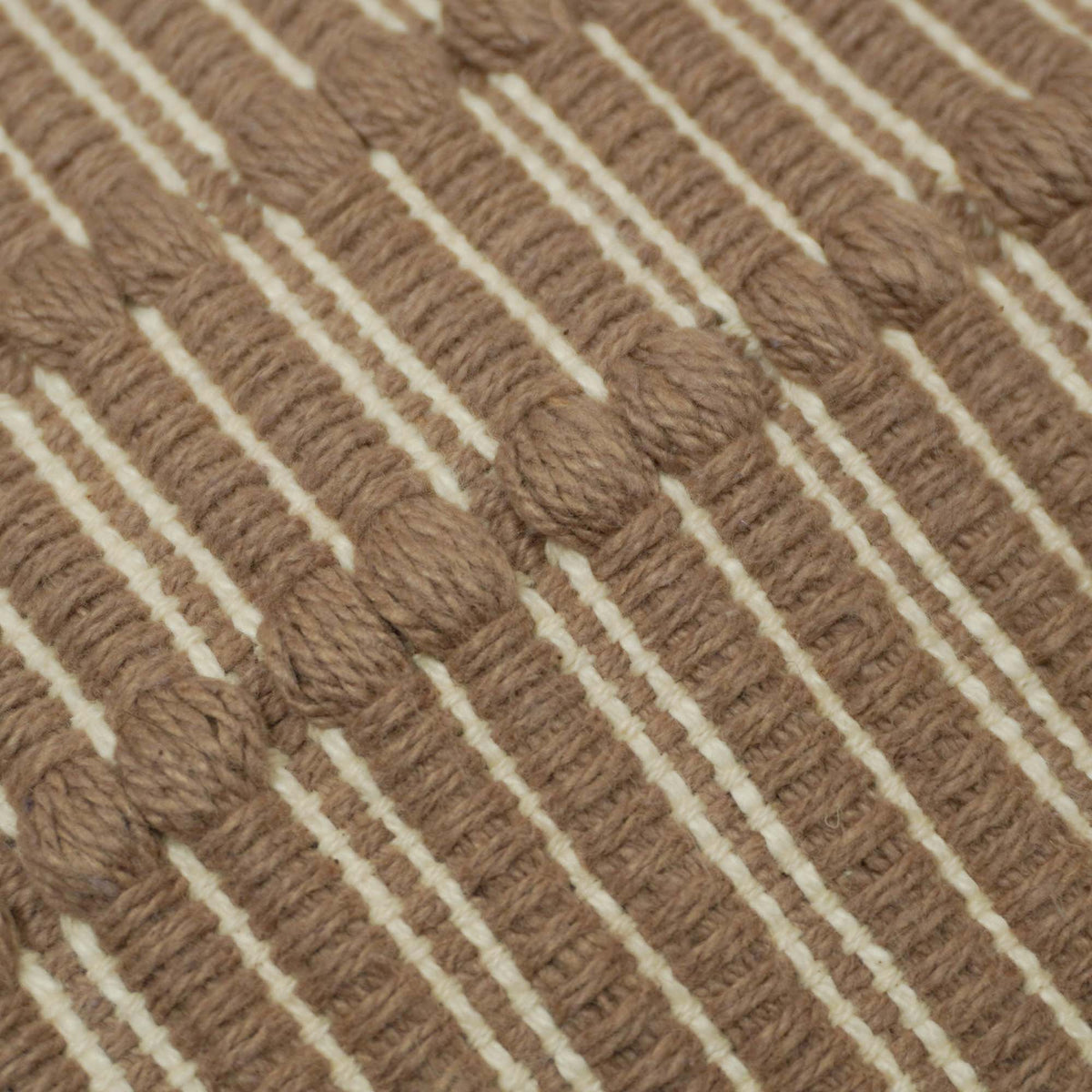 Handwoven Cotton Cushion Cover 45x45 cm | Textured Woven Check Pattern | Beige Decorative Throw Pillow Cover | Modern Boho Home Décor - Bulk manufacturer & supplier from Panipat, India