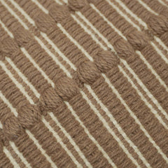 Handwoven Cotton Cushion Cover 45x45 cm | Textured Woven Check Pattern | Beige Decorative Throw Pillow Cover | Modern Boho Home Décor