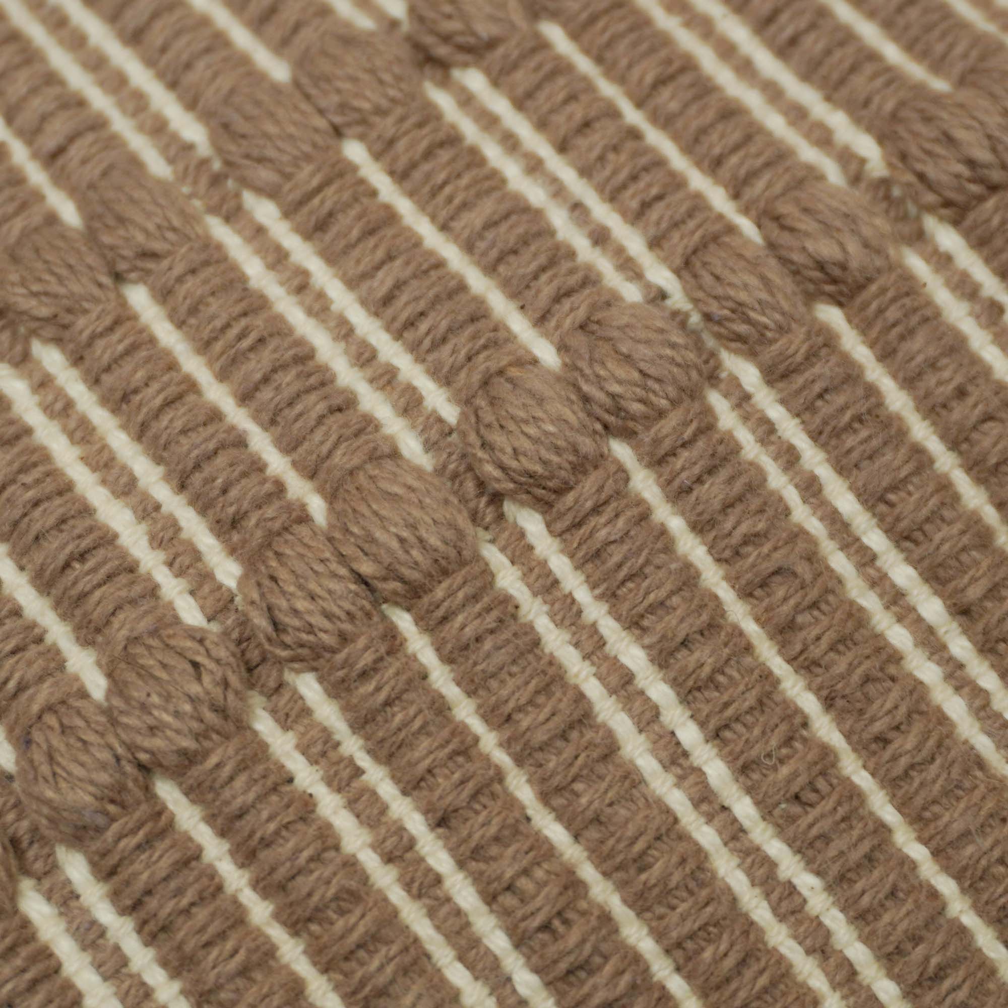Handwoven Cotton Cushion Cover 45x45 cm | Textured Woven Check Pattern | Beige Decorative Throw Pillow Cover | Modern Boho Home Décor