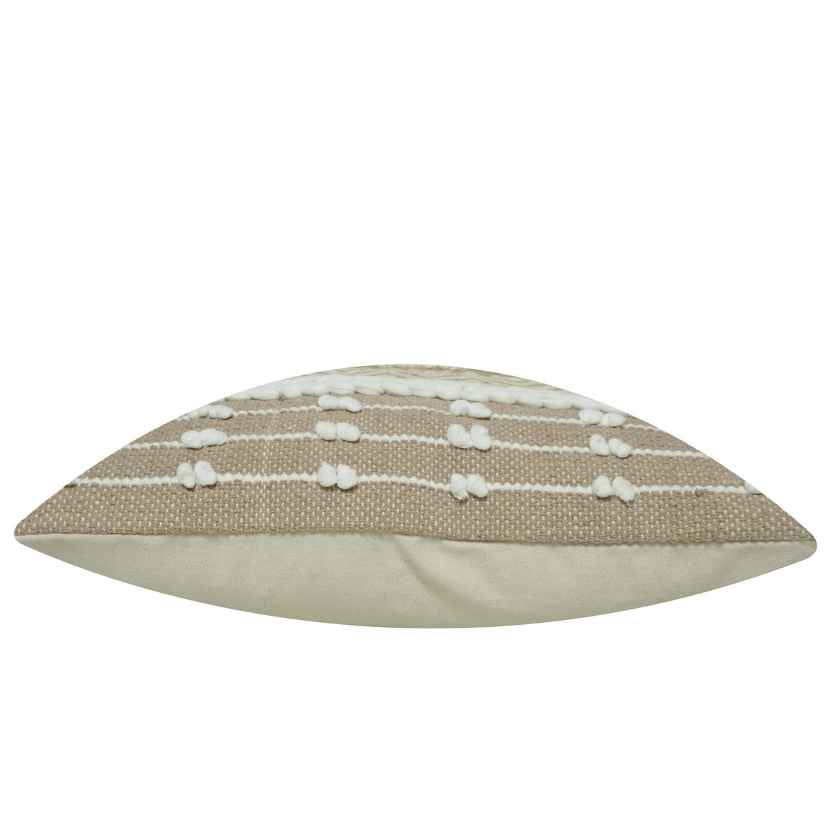Handwoven Natural Beige & Ivory Textured Cushion Cover – Geometric Pattern – 45 x 45 cm