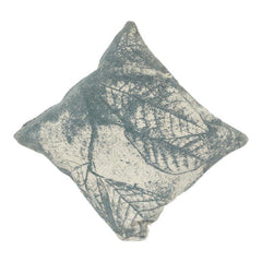 Abstract Leaf Printed Cotton Cushion Cover 45x45 cm | Nature-Inspired Blue & Beige Decorative Pillow Cover | Modern Home Décor