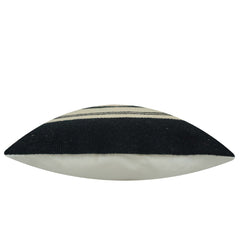 Handwoven Striped Cotton Cushion Cover – Black, Cream & Rust – 45 x 45 cm