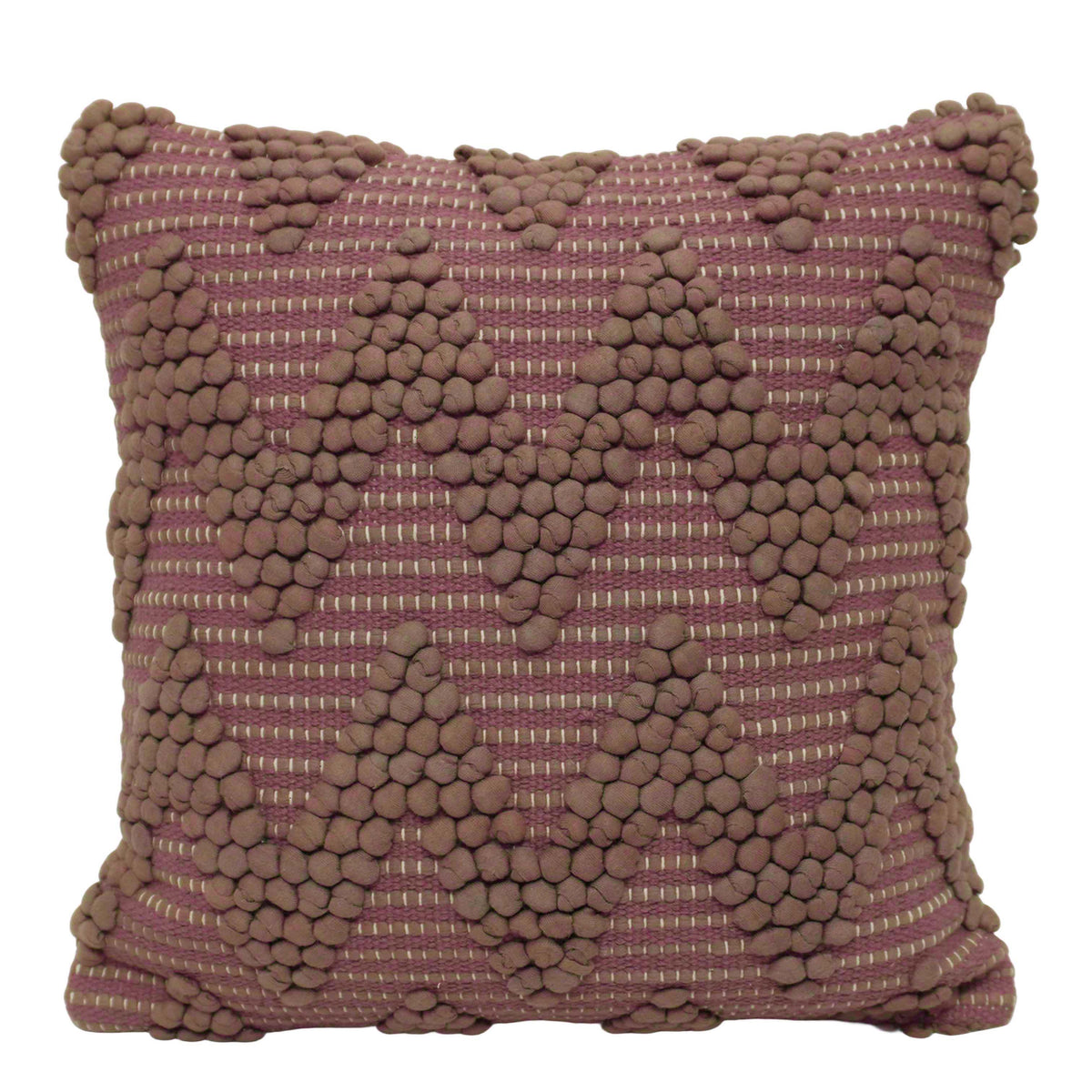 Mauve Brown Floral Handwoven Cushion Cover 45x45 cm