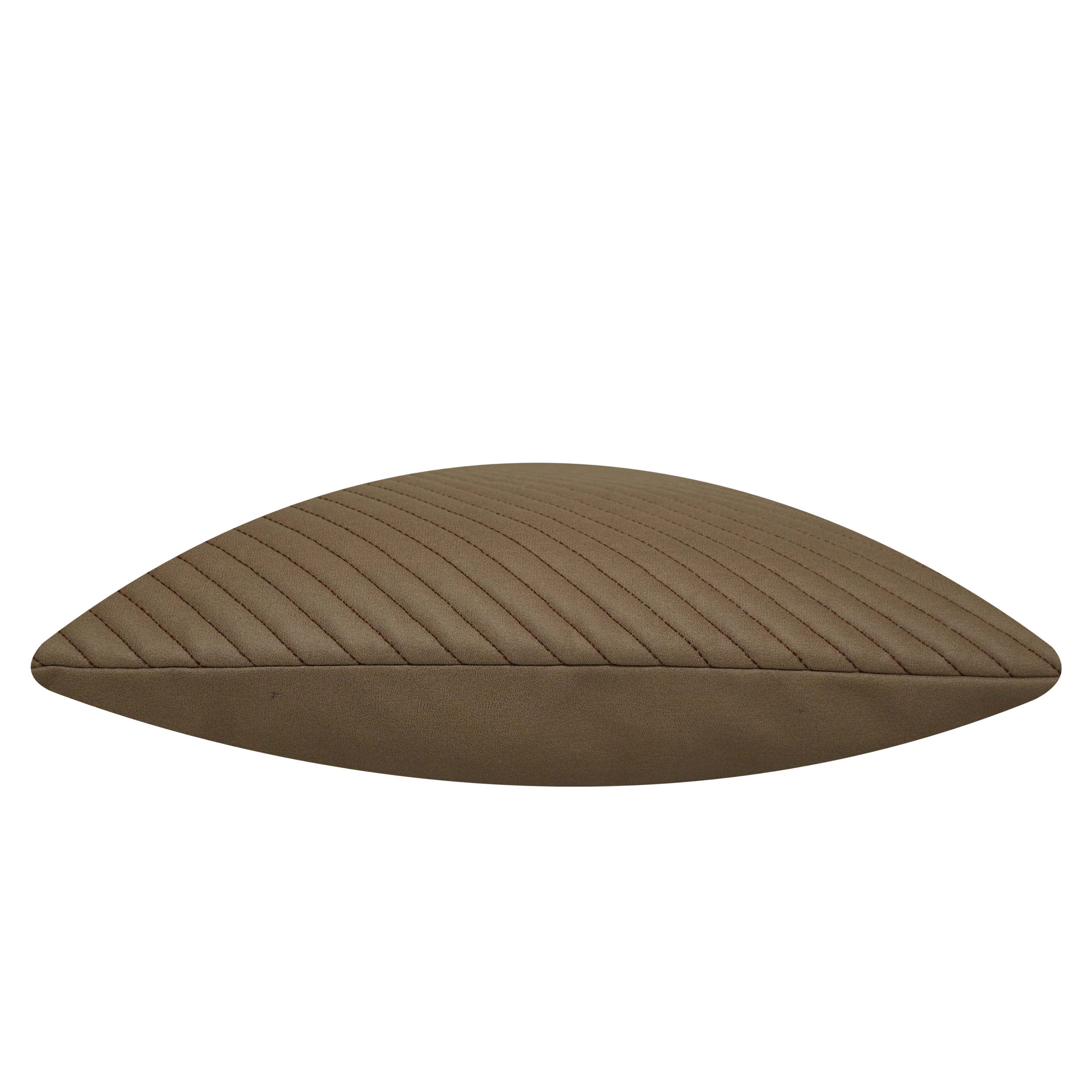Modern Diagonal Quilted Cushion Cover 45x45 cm | Soft Textured Decorative Throw Pillow Cover | Concealed Zip | Solid Brown