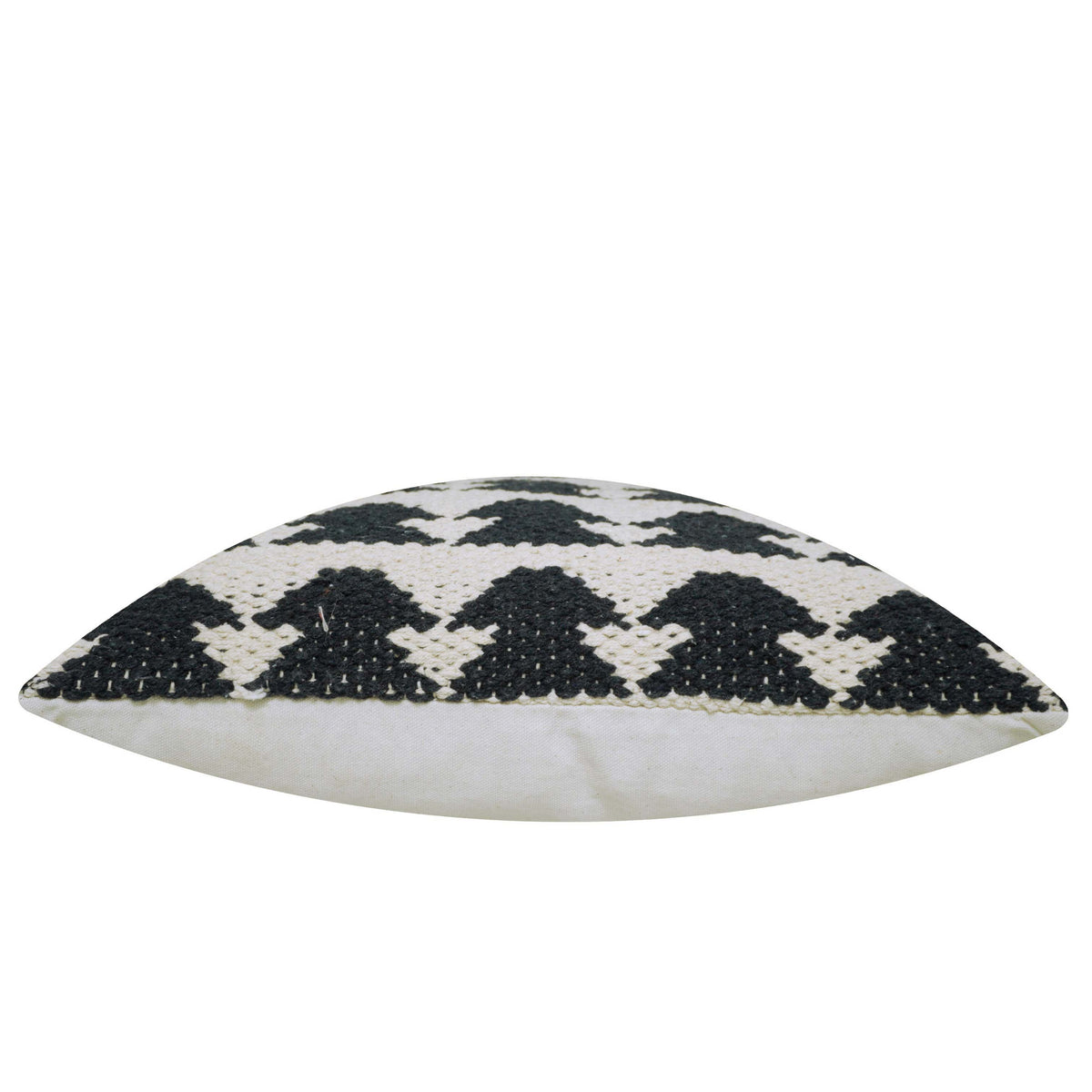 Handwoven Cotton Cushion Cover – Black & Cream Geometric Tribal Pattern | 45 x 45 cm