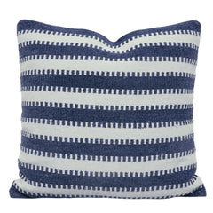 Handwoven Cotton Cushion Cover – Blue & White Striped Design, 45 x 45 cm