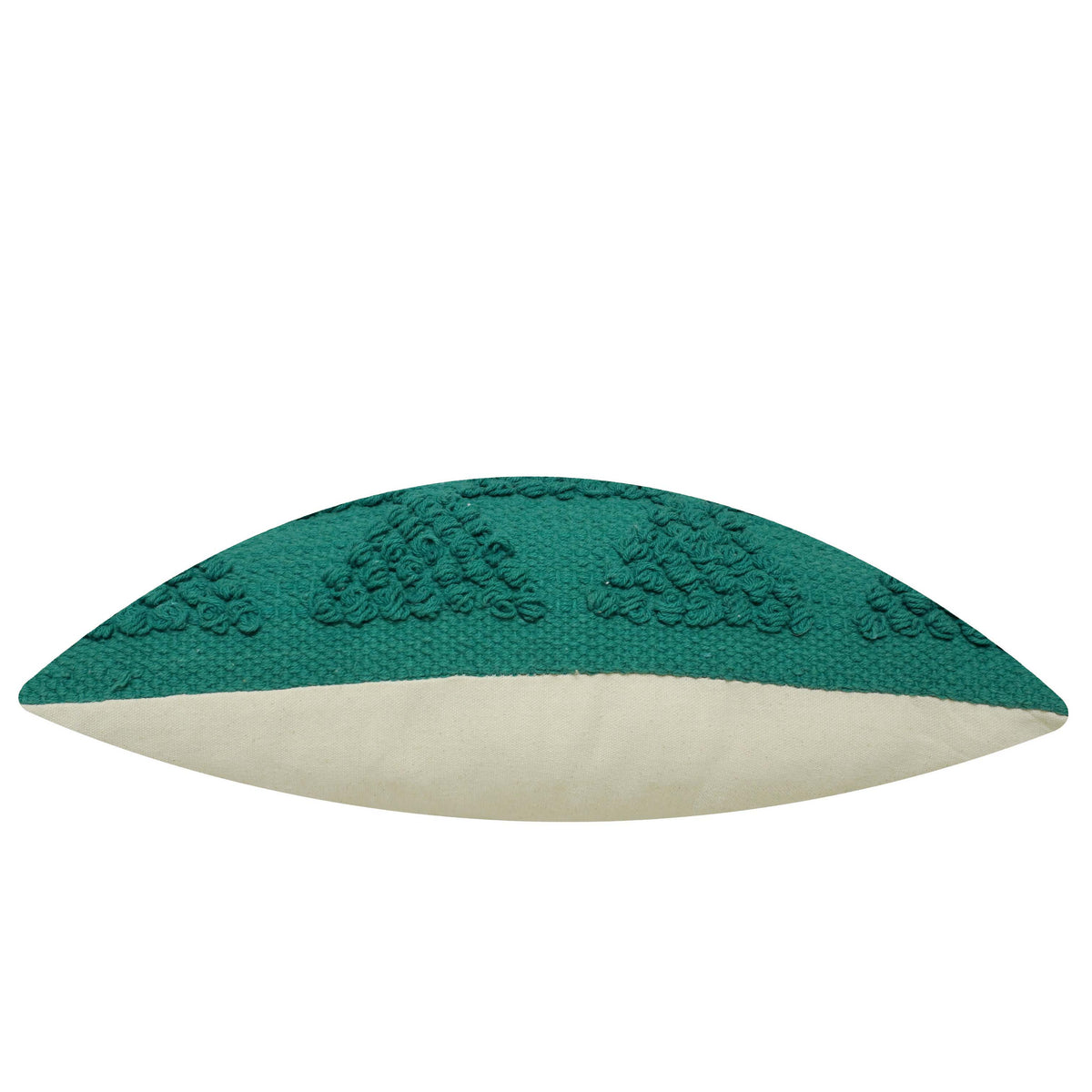 Handwoven Cotton Teal Textured Cushion Cover – 45 x 45 cm | Abstract Geometric Design