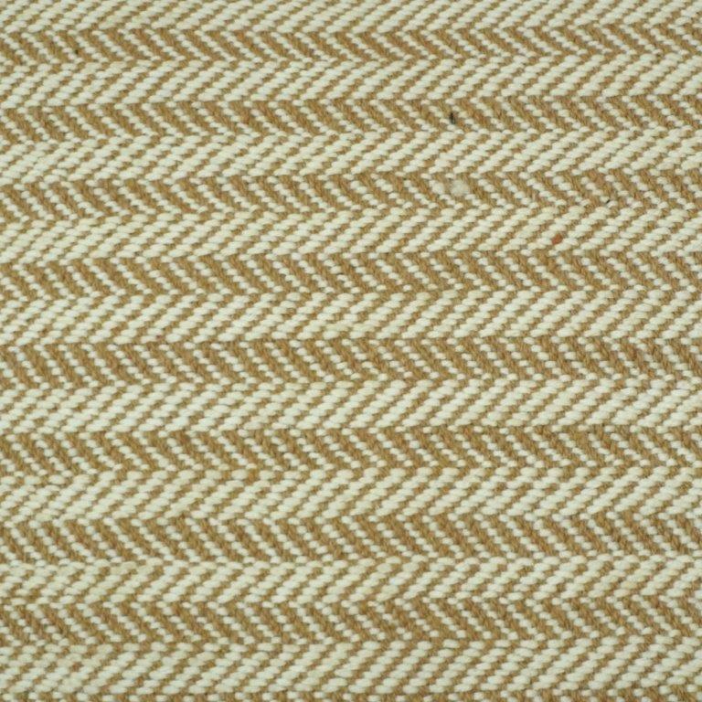 Handmade Cotton Herringbone Cushion Cover – Beige Striped Textured Pillow Cover 45x45 cm | Artisan Woven Decorative Cushion