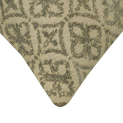 Jacquard Cotton Cushion Cover 45x45 cm | Geometric Woven Pattern | Decorative Sofa & Bed Pillow Cover | Concealed Zipper | Beige & Sage Green | 100% Cotton