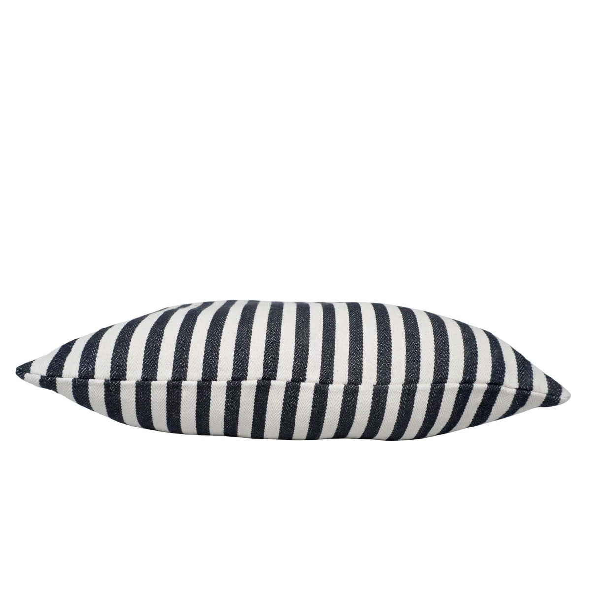 Handwoven Black & White Striped Cotton Cushion Cover 45x45 cm | Woven Cotton Throw Pillow Cover | Modern Minimalist Sofa Cushion Cover with Hidden Zipper - Bulk manufacturer & supplier from Panipat, India