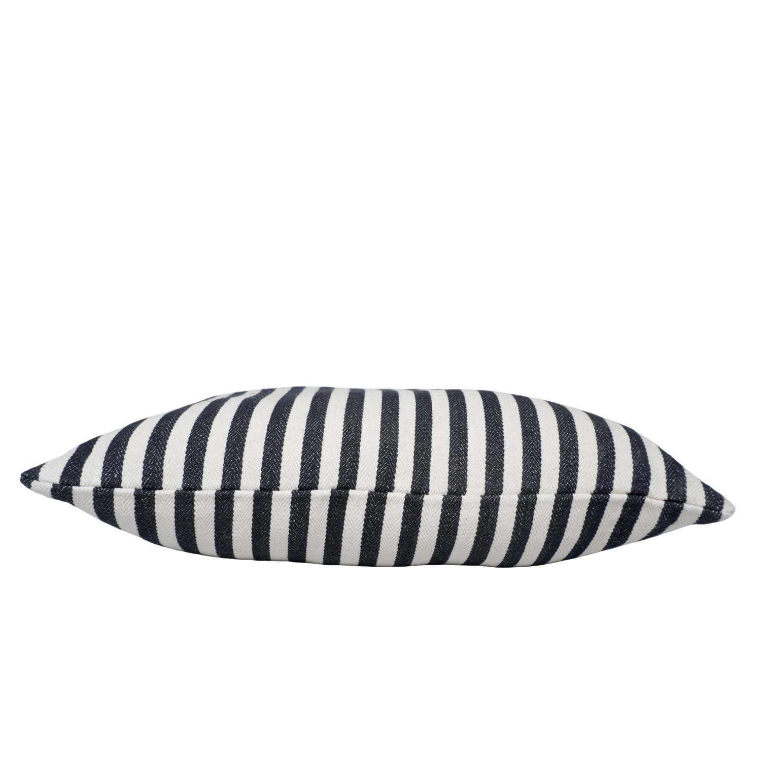 Handwoven Black & White Striped Cotton Cushion Cover 45x45 cm | Woven Cotton Throw Pillow Cover | Modern Minimalist Sofa Cushion Cover with Hidden Zipper