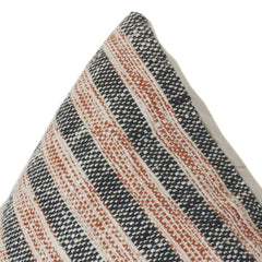 Handwoven Striped Cotton Cushion Cover | Textured Boho Neutral Pillow Case | 18x18 Inch Decorative Throw Cushion
