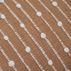 Handwoven Cotton Cushion Cover 45x45 cm | Textured Woven Dot Pattern | Decorative Throw Pillow Cover | Hidden Zipper | Beige & White