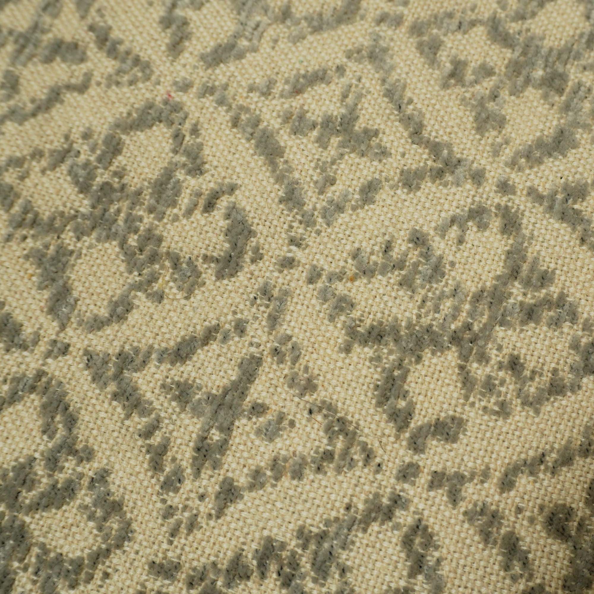 Jacquard Cotton Cushion Cover 45x45 cm | Geometric Woven Pattern | Decorative Sofa & Bed Pillow Cover | Concealed Zipper | Beige & Sage Green | 100% Cotton