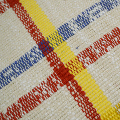 Housse de coussin tissée à la main 45x45 cm – Motif à carreaux multicolore