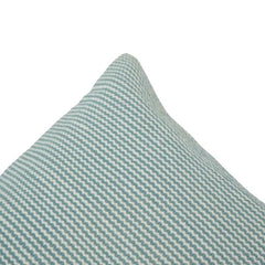 Handwoven Aqua Stripe Cotton Cushion Cover – 45x45 cm | Textured Woven Decorative Pillow Cover