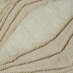 Handcrafted Tufted & Rope Cotton Cushion Cover 45x45 cm | Textured Boho Decorative Throw Pillow Cover | Ivory | Hidden Zip