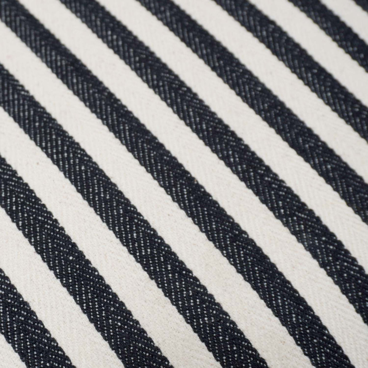 Handwoven Black & White Striped Cotton Cushion Cover 45x45 cm | Woven Cotton Throw Pillow Cover | Modern Minimalist Sofa Cushion Cover with Hidden Zipper - Bulk manufacturer & supplier from Panipat, India