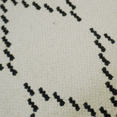 Handwoven Ivory Cushion Cover with Geometric Diamond Pattern – 45 x 45 cm
