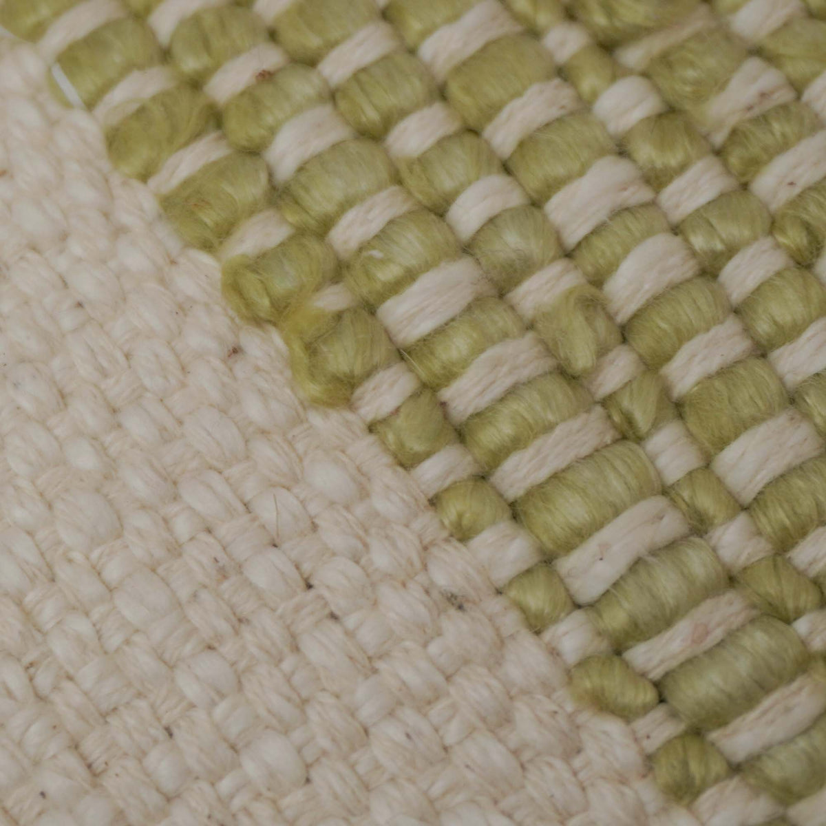 Handwoven Cotton & Polyester Cushion Cover 45x45 cm | Olive Green & Natural Textured Decorative Throw Pillow Cover | Modern Boho Sofa Cushion Cover with Concealed Zipper - Bulk manufacturer & supplier from Panipat, India
