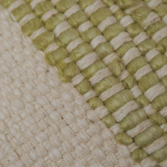 Handwoven Cotton & Polyester Cushion Cover 45x45 cm | Olive Green & Natural Textured Decorative Throw Pillow Cover | Modern Boho Sofa Cushion Cover with Concealed Zipper