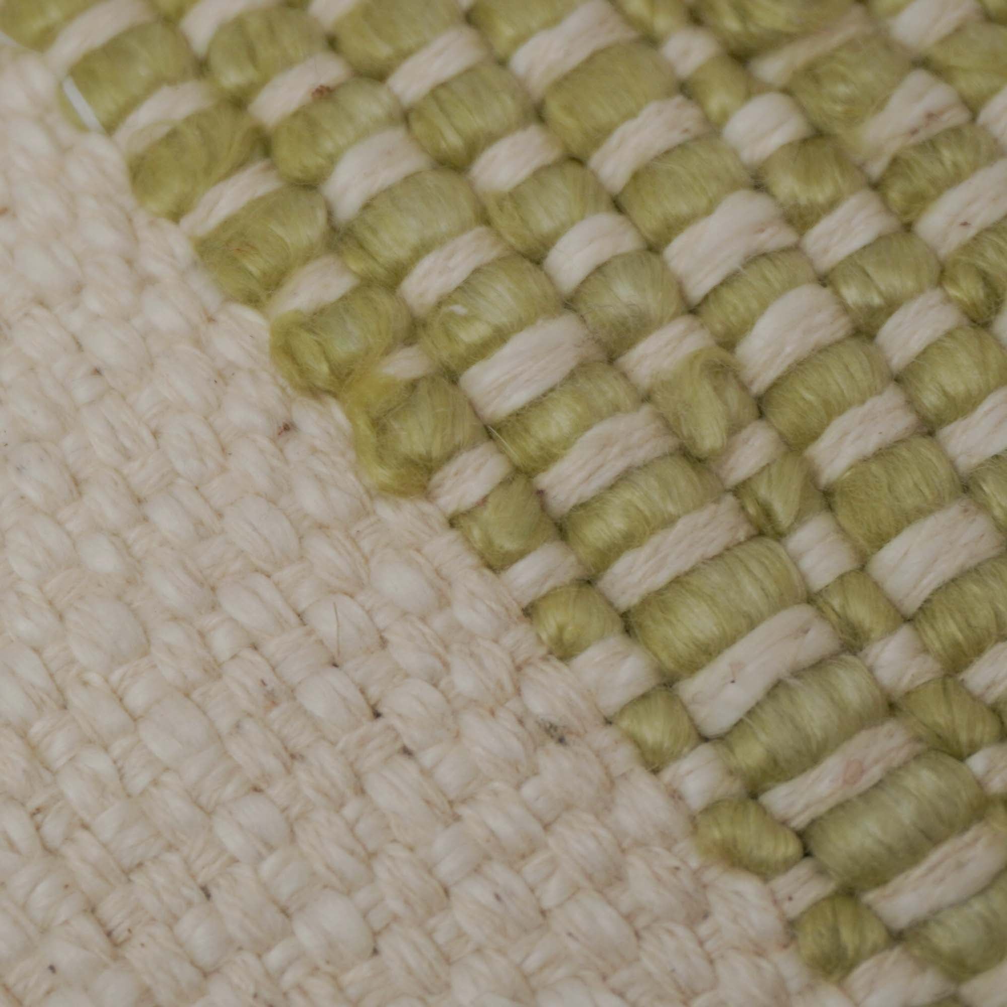 Handwoven Cotton & Polyester Cushion Cover 45x45 cm | Olive Green & Natural Textured Decorative Throw Pillow Cover | Modern Boho Sofa Cushion Cover with Concealed Zipper