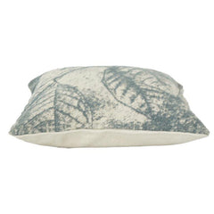 Abstract Leaf Printed Cotton Cushion Cover 45x45 cm | Nature-Inspired Blue & Beige Decorative Pillow Cover | Modern Home Décor