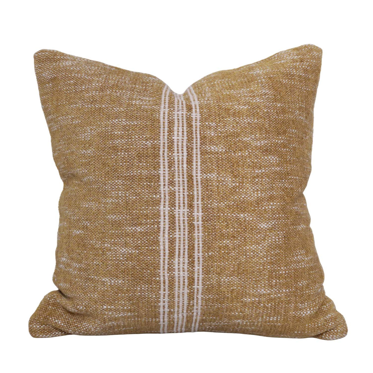 Handwoven Cotton Cushion Cover 45x45 cm | Natural Brown Textured Stripe Cushion Cover | Rustic Farmhouse Decorative Pillow Cover - Bulk manufacturer & supplier from Panipat, India
