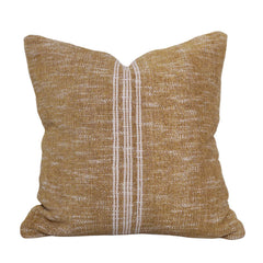 Handwoven Cotton Cushion Cover 45x45 cm | Natural Brown Textured Stripe Cushion Cover | Rustic Farmhouse Decorative Pillow Cover
