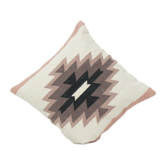Handwoven Cotton Cushion Cover 45x45 cm | Geometric Tribal Pattern | Boho Modern Décor Pillow Case