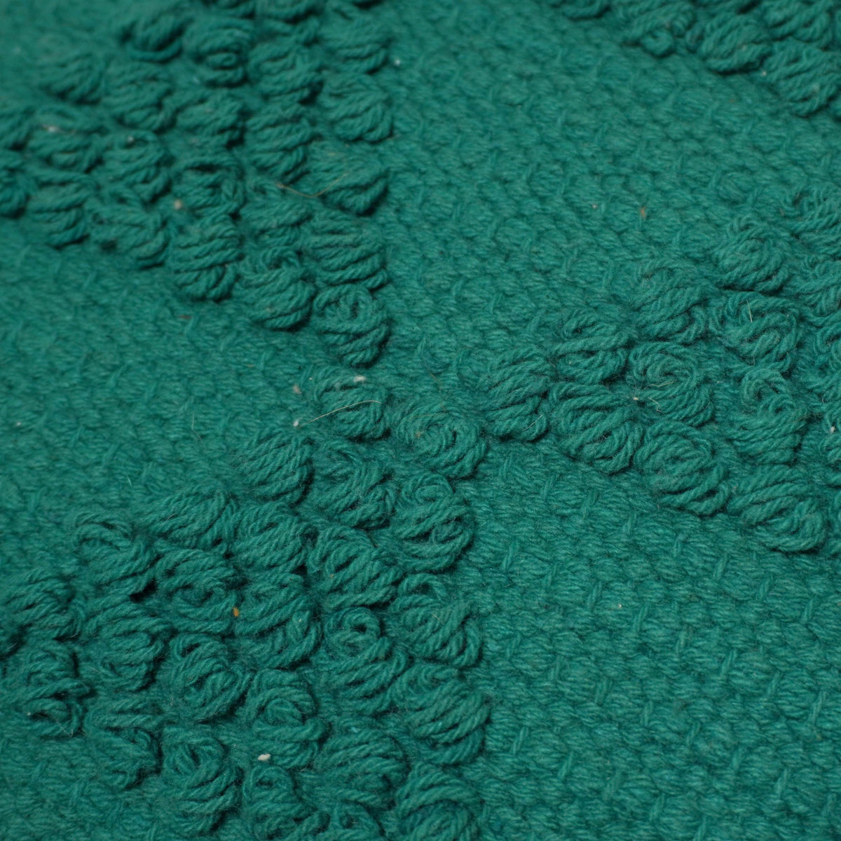 Handwoven Cotton Teal Textured Cushion Cover – 45 x 45 cm | Abstract Geometric Design