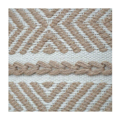 Handgewebter Jute-Baumwoll-Kissenbezug mit strukturiertem Chevron- und getuftetem Streifen-Design | Boho-neutraler Dekokissenbezug (45x45 cm)