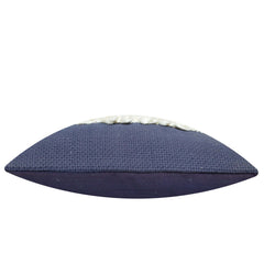Handwoven Navy & Ivory Textured Cotton Cushion Cover – 45 x 45 cm
